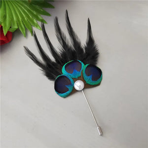 Peacock Feather Brooch Pin Wedding Suit Jewelry Accessories