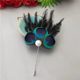 Peacock Feather Brooch Pin Wedding Suit Jewelry Accessories