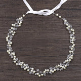 Pearl Wedding Headbands Ribbon Beaded Women Hair Band Bridal Hairpiece