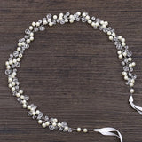 Pearl Wedding Headbands Ribbon Beaded Women Hair Band Bridal Hairpiece