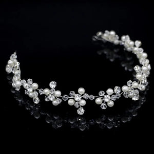 Rhinestone Pearl Wedding Headbands Beaded Hair Band Bridal Hairpiece