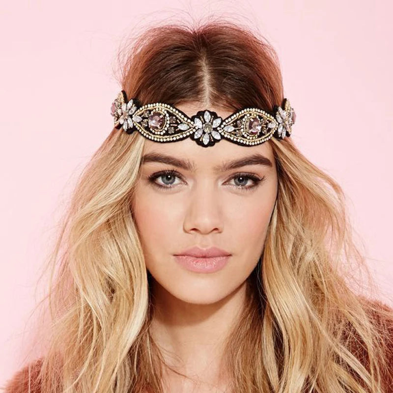 Vintage Crystal Headband Rhinestone Bohemian Hair Accessories
