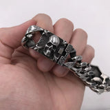 Men's Stainless Steel Motorcycle Skull Bracelet