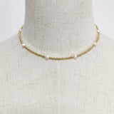 Beaded Necklace Gold-Color Beads Freshwater Pearl Ladies High Fashion Accessory