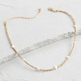 Beaded Necklace Gold-Color Beads Freshwater Pearl Ladies High Fashion Accessory