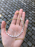 Beaded Necklace Gold-Color Beads Freshwater Pearl Ladies High Fashion Accessory