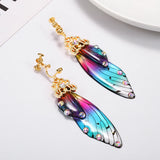Fairy Wing Clip Earrings Rhinestone Ear Clips Romantic Jewelry