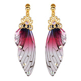 Fairy Wing Clip Earrings Rhinestone Ear Clips Romantic Jewelry