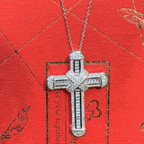 925 Silver Cross Pendant Cubic Zirconia Necklace For Lover
