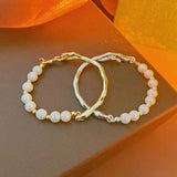 Metallic Branch Pearl Bracelets For Women Personality Jewelry