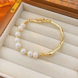 Metallic Branch Pearl Bracelets For Women Personality Jewelry