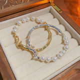 Metallic Branch Pearl Bracelets For Women Personality Jewelry
