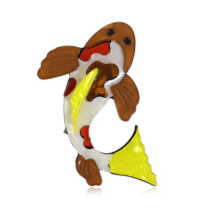Carp Fish Shape Brooches Acrylic Jewelry Women Children Clothing Accessories