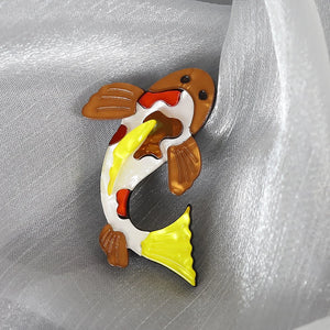 Carp Fish Shape Brooches Acrylic Jewelry Women Children Clothing Accessories