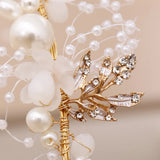 Floral Flowers Hair Band Pearl Ribbon Yarn Wedding Headbands