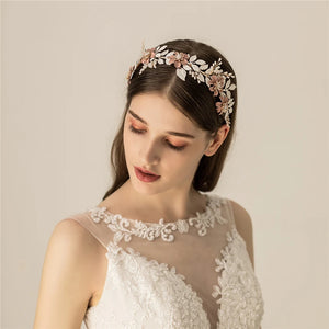 Flower Bridal Hair Wreath Crown Leaf Wedding Headband Tiara Prom Hair Ornament