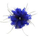Flower Feather Crystal Brooch Pin For Women Suit Corsage Wedding Jewelry