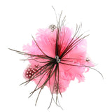 Flower Feather Crystal Brooch Pin For Women Suit Corsage Wedding Jewelry
