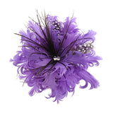 Flower Feather Crystal Brooch Pin For Women Suit Corsage Wedding Jewelry