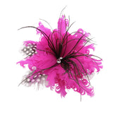 Flower Feather Crystal Brooch Pin For Women Suit Corsage Wedding Jewelry