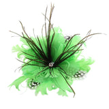 Flower Feather Crystal Brooch Pin For Women Suit Corsage Wedding Jewelry