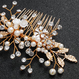 Pearl Flower Hair Comb Clips Women Bridal Wedding Accessories