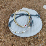 Freshwater Pearl Bracelet Braided Stone Golden Beads Lucky Rope
