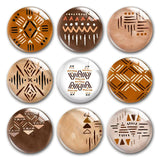 Geometric Pattern Khaki Tribe Glass Cabochons for DIY Jewelry Making