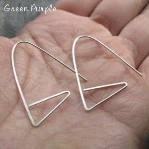 Geometric Triangle Earrings 925 Silver Minimalism Jewelry