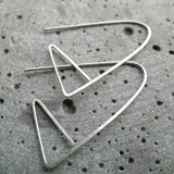 Geometric Triangle Earrings 925 Silver Minimalism Jewelry