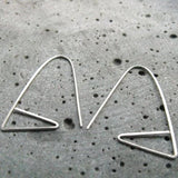 Geometric Triangle Earrings 925 Silver Minimalism Jewelry