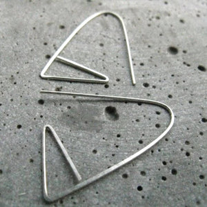 Geometric Triangle Earrings 925 Silver Minimalism Jewelry