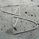 Geometric Triangle Earrings 925 Silver Minimalism Jewelry