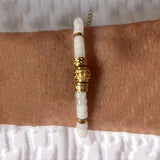 Natural Stone Copper Alloy Beads Bracelet Jade Rhodochrosite
