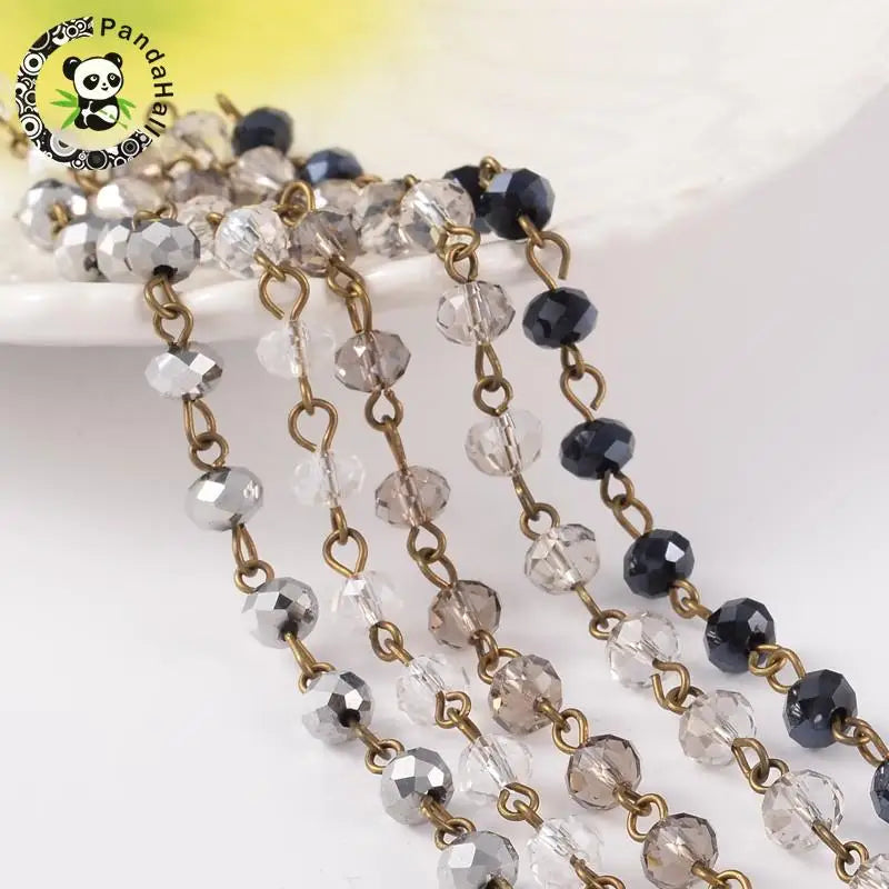 Glass Beaded Chains for DIY Jewelry Making