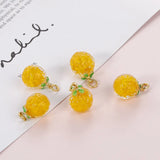 Crystal Persimmon Orange Fruit Pendant Charms 2pcs