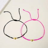 Glass Seed Beads Love Pendant Bracelets Heart Adjustable Jewelry 12pcs/set