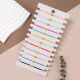 Glass Seed Beads Love Pendant Bracelets Heart Adjustable Jewelry 12pcs/set