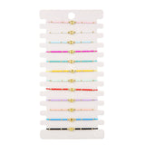Glass Seed Beads Love Pendant Bracelets Heart Adjustable Jewelry 12pcs/set