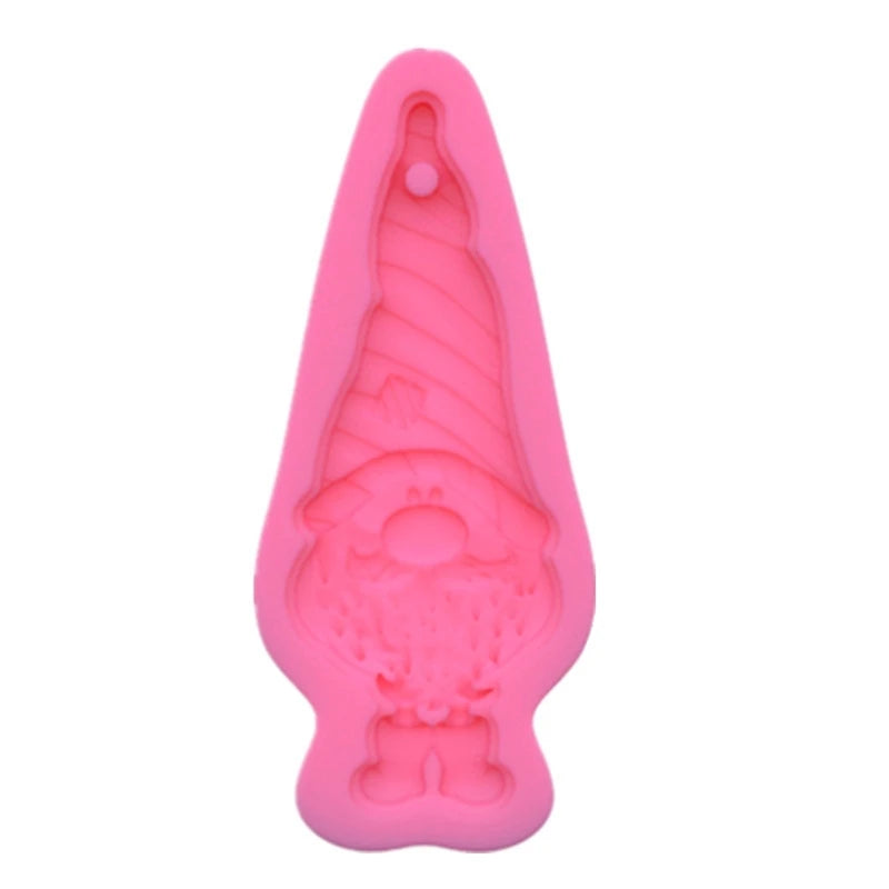 Gnome Keychain Resin Mold Lucky Gnome Santa Pendant Silicone Casting Craft Tools