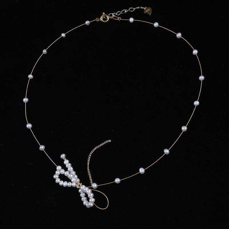 Pearl Beads Necklace Chain with Lobster Clasp Elegant Fashion Jewelry