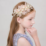 Silver Flower Headband Crystal Pearl Wedding Hair Jewelry