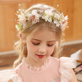 Silver Flower Headband Crystal Pearl Wedding Hair Jewelry