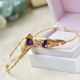 Vintage Amethyst Pearl Bangle Bracelet