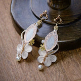 Baroque Rhinestone Clip Earrings Retro Prom Jewelry