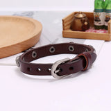 Gothic Skull Charm Leather Wrap Bangle