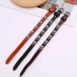 Gothic Skull Charm Leather Wrap Bangle