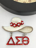 Red Flower Charms Women Brooch Jewelry