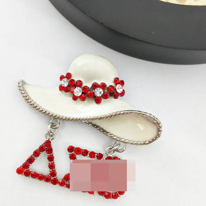 Red Flower Charms Women Brooch Jewelry