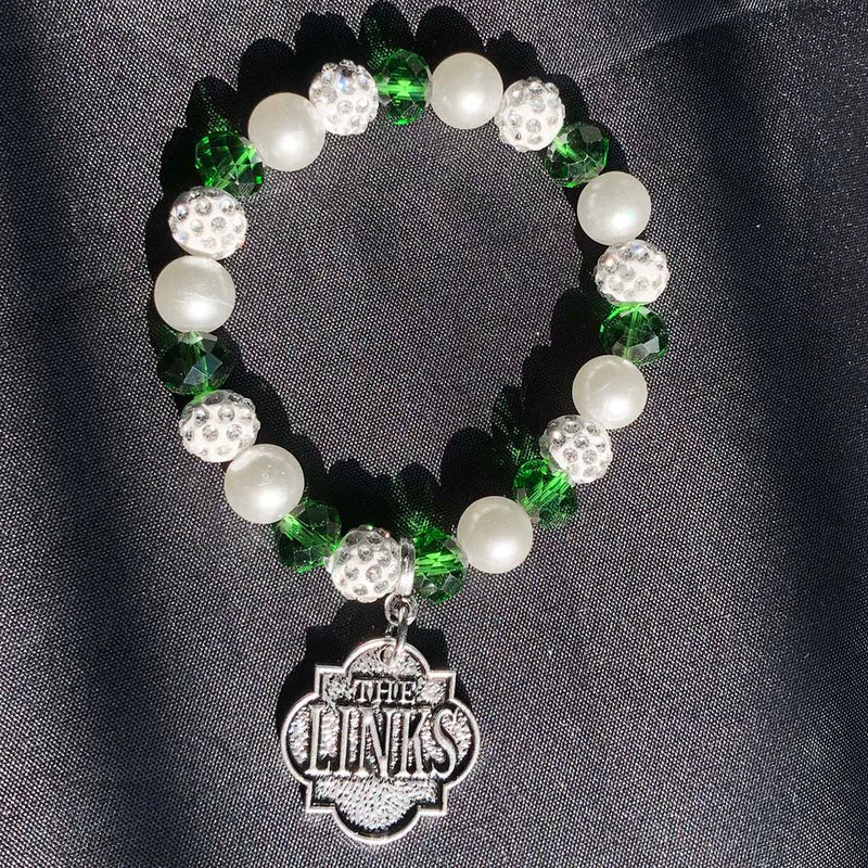 Greek Sorority Elastic Line Disco Ball Bracelet